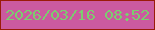 文字の大きさ：4、枠の色：9a1b08、背景の色：cb5a9f、文字の色：7bcd6f 無料ブログパーツのブログ時計