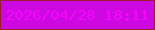 文字の大きさ：3、枠の色：9a1c30、背景の色：cd09e1、文字の色：f904ff 無料ブログパーツのブログ時計