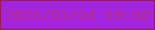 文字の大きさ：1、枠の色：9a1c49、背景の色：a224de、文字の色：b82e85 無料ブログパーツのブログ時計