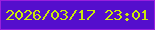 文字の大きさ：5、枠の色：9a1edd、背景の色：550ecd、文字の色：caea08 無料ブログパーツのブログ時計