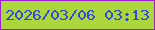 文字の大きさ：1、枠の色：9a20d0、背景の色：abd73d、文字の色：3147de 無料ブログパーツのブログ時計