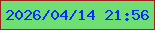 文字の大きさ：5、枠の色：9a211d、背景の色：6fdf73、文字の色：052efb 無料ブログパーツのブログ時計