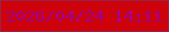 文字の大きさ：5、枠の色：9a224a、背景の色：ce020b、文字の色：a10091 無料ブログパーツのブログ時計