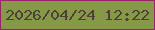 文字の大きさ：4、枠の色：9a246c、背景の色：869947、文字の色：503f39 無料ブログパーツのブログ時計