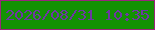 文字の大きさ：3、枠の色：9a257c、背景の色：139203、文字の色：6e37a3 無料ブログパーツのブログ時計