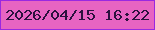 文字の大きさ：4、枠の色：9a28e0、背景の色：e764c2、文字の色：2c113f 無料ブログパーツのブログ時計