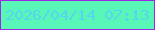 文字の大きさ：2、枠の色：9a28e5、背景の色：58f7b8、文字の色：55d5ef 無料ブログパーツのブログ時計