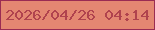 文字の大きさ：2、枠の色：9a2c53、背景の色：e48772、文字の色：b0434e 無料ブログパーツのブログ時計