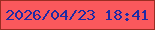 文字の大きさ：2、枠の色：9a2d22、背景の色：fa585c、文字の色：1f2aa4 無料ブログパーツのブログ時計
