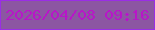 文字の大きさ：1、枠の色：9a2ee5、背景の色：8c56a2、文字の色：b816c8 無料ブログパーツのブログ時計