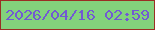 文字の大きさ：5、枠の色：9a2f24、背景の色：83d27c、文字の色：7259d3 無料ブログパーツのブログ時計