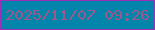 文字の大きさ：1、枠の色：9a30b8、背景の色：0384ab、文字の色：9d588c 無料ブログパーツのブログ時計