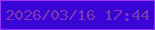 文字の大きさ：2、枠の色：9a34fb、背景の色：3904d5、文字の色：7c38b0 無料ブログパーツのブログ時計