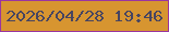 文字の大きさ：1、枠の色：9a35a0、背景の色：d79530、文字の色：474561 無料ブログパーツのブログ時計