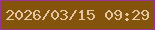 文字の大きさ：5、枠の色：9a3691、背景の色：84540d、文字の色：e4c6a2 無料ブログパーツのブログ時計