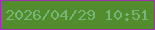 文字の大きさ：1、枠の色：9a36a9、背景の色：528c2d、文字の色：75b577 無料ブログパーツのブログ時計