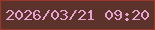 文字の大きさ：2、枠の色：9a382d、背景の色：5b332b、文字の色：e8a2d1 無料ブログパーツのブログ時計