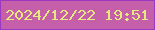文字の大きさ：3、枠の色：9a39c0、背景の色：c65faa、文字の色：e7e880 無料ブログパーツのブログ時計