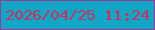 文字の大きさ：1、枠の色：9a3a93、背景の色：11a5c6、文字の色：c9325f 無料ブログパーツのブログ時計