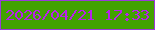 文字の大きさ：1、枠の色：9a3ad9、背景の色：42a201、文字の色：b821eb 無料ブログパーツのブログ時計