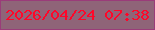 文字の大きさ：2、枠の色：9a3c79、背景の色：8f6478、文字の色：ff0629 無料ブログパーツのブログ時計