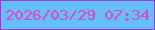 文字の大きさ：5、枠の色：9a3ccd、背景の色：64bff9、文字の色：e746c1 無料ブログパーツのブログ時計