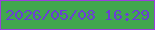 文字の大きさ：4、枠の色：9a3fdd、背景の色：41a74e、文字の色：6a3ed5 無料ブログパーツのブログ時計
