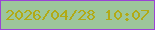 文字の大きさ：3、枠の色：9a44d5、背景の色：9dc69b、文字の色：b1aa16 無料ブログパーツのブログ時計