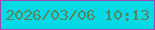 文字の大きさ：4、枠の色：9a48ad、背景の色：05dae6、文字の色：5c825a 無料ブログパーツのブログ時計
