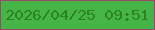 文字の大きさ：5、枠の色：9a496a、背景の色：44b546、文字の色：2c8320 無料ブログパーツのブログ時計