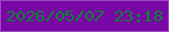 文字の大きさ：5、枠の色：9a4ac3、背景の色：7907a5、文字の色：048632 無料ブログパーツのブログ時計