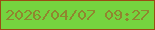 文字の大きさ：2、枠の色：9a4d14、背景の色：75d43f、文字の色：90862f 無料ブログパーツのブログ時計