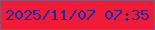 文字の大きさ：4、枠の色：9a4d70、背景の色：f31a36、文字の色：0e2fad 無料ブログパーツのブログ時計