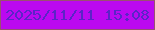 文字の大きさ：1、枠の色：9a5071、背景の色：bb09f0、文字の色：5b24c7 無料ブログパーツのブログ時計