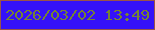 文字の大きさ：2、枠の色：9a5349、背景の色：3511f9、文字の色：758333 無料ブログパーツのブログ時計