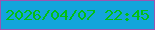 文字の大きさ：2、枠の色：9a55b1、背景の色：13a5db、文字の色：01c013 無料ブログパーツのブログ時計