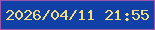 文字の大きさ：4、枠の色：9a57ad、背景の色：1140a7、文字の色：f2de7e 無料ブログパーツのブログ時計