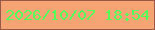 文字の大きさ：2、枠の色：9a584b、背景の色：f6a474、文字の色：59fd58 無料ブログパーツのブログ時計