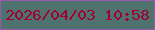 文字の大きさ：5、枠の色：9a58ab、背景の色：4e736e、文字の色：a00032 無料ブログパーツのブログ時計
