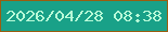 文字の大きさ：3、枠の色：9a5d10、背景の色：19a188、文字の色：b8fbd8 無料ブログパーツのブログ時計