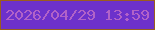 文字の大きさ：3、枠の色：9a5d1e、背景の色：6d31cb、文字の色：b162c8 無料ブログパーツのブログ時計