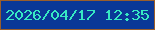 文字の大きさ：1、枠の色：9a5e2b、背景の色：0a3897、文字の色：37e9c3 無料ブログパーツのブログ時計