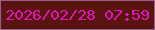 文字の大きさ：3、枠の色：9a5e90、背景の色：591410、文字の色：e215ba 無料ブログパーツのブログ時計