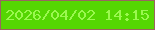 文字の大きさ：3、枠の色：9a6460、背景の色：55d602、文字の色：9bf84f 無料ブログパーツのブログ時計