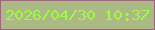 文字の大きさ：2、枠の色：9a677b、背景の色：abba84、文字の色：a2fb42 無料ブログパーツのブログ時計