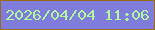文字の大きさ：4、枠の色：9a6b16、背景の色：7f7cdc、文字の色：aff69e 無料ブログパーツのブログ時計