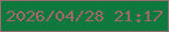 文字の大きさ：4、枠の色：9a6b72、背景の色：0f783c、文字の色：a56669 無料ブログパーツのブログ時計