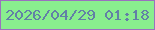 文字の大きさ：5、枠の色：9a71be、背景の色：89ee8e、文字の色：6280a6 無料ブログパーツのブログ時計