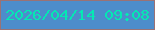 文字の大きさ：3、枠の色：9a7275、背景の色：4d8dcb、文字の色：05e8b3 無料ブログパーツのブログ時計