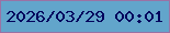文字の大きさ：1、枠の色：9a72a5、背景の色：62a5cb、文字の色：03035d 無料ブログパーツのブログ時計